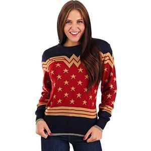 Wonder Woman Dark Blue Ugly Christmas Sweater for Women 2X