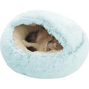 Donut Kattennest Huisdiergrotbed, Kattensofa, Kattenmand, Huisdierbed, Kattentent, Kattenbed Huis, Kattenslaapzak met Anti-slip Basis voor Kleine Middelgrote Katten Honden (S-40cm,Groen)