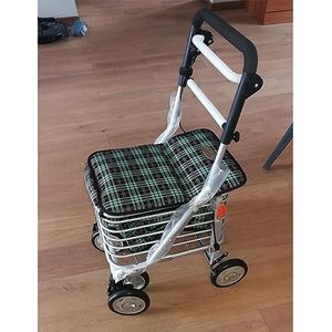 Wandelen frames, 4 wielen Wandelen Frame opvouwbare mobiliteit wandelen Aid in hoogte verstelbare stoel ouderen Walker aluminium