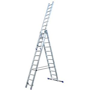 Alumexx Ladder 3-delig - staande ladder - combinatieladder - uittrekbare ladder - aluminium ladder - multifunctionele ladder - dubbele ladder (3 x 12 treden)