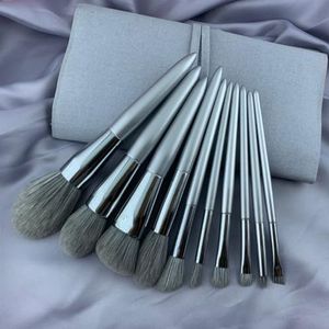 MQPALZKD 10 stuks make-upborstelset, poederkwast, poederblushkwast, cosmetische kwast, oogschaduw-highlightkwast