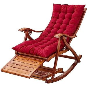 GEIRONV Outdoor ligstoel stoel, draagbare Zero Gravity fauteuil stoelen Deck Beach Yard Patio met kussen verstelbare ligstoel Recliners Fauteuils (Color : Red, Size : 170x47x45cm)