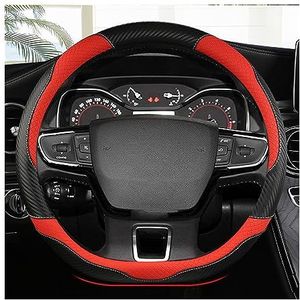 Afdekking Voor Het Stuur Voor Citroen Voor Berlingo Voor Multispace Voor XTR 2018 2019 2020 2021 Auto Stuurhoes Stuurhoes Auto(Rood)