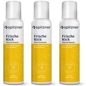 Spitzner Citrus Ceder Doucheschuim, 3 x 150 ml, wellness-douche, zacht reinigend schuim, dermatologisch getest, veganistisch en huidvriendelijk, ideaal na het sporten