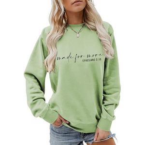 MLZHAN Made for More Efeziërs 2:10 Vrouwen Christendom Sweatshirt Herfst Winter Geloof Lange Mouw Shirts Jezus Discipelen Jas (Olijfgroen, XL), Olijfgroen, XL