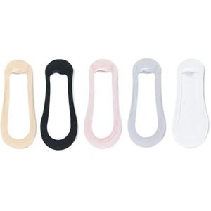 YIJIANUO 5 Paar Antislip Onzichtbare Sokken Slippers Naadloze Ijs Zijde Boot Sokken Zomer Dunne Effen Casual Ademend Laag Cut Sokken Vrouwen, Gemengde kleuren, One size