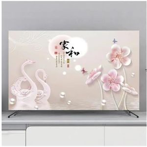 WLTYSM Tv-hoes, tv-hoes, bescherming, stofkap, huishouden, hangende tv, stofkap voor thuis, universele bloemen, decoratie, eenvoudige tv-displaybeschermers (E,32 inch 80 x 50 cm)