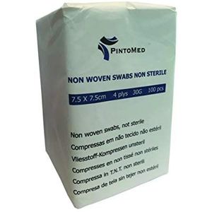 PintoMed Niet-geweven TNT niet-steriele kompressen - 7,5 cm x 7,5 cm, pak van 100 - niet-geweven swabs
