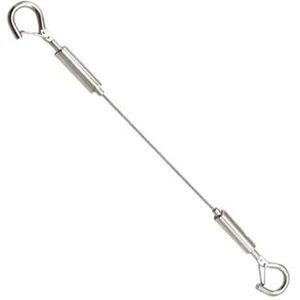 Dubbele haak-spanveer, Draadkabelset Verstelbare automatische draadkabelveerhaak Waslijn Schilderijophangsysteem(Large Kit,500mm)