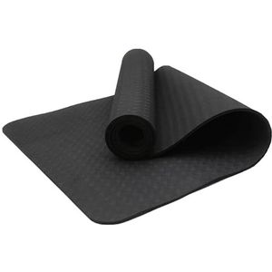 LOVIVER Yogamat Fitnessmat Zwart Antislip Scheurbestendig Oefenmat Pilates Mat voor vloer Gymspecifieke stretching fitnesstrainingen, 8 mm dik