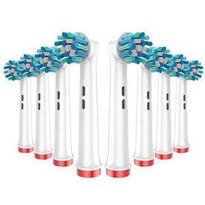 Benfosh 8 opzetborstels voor Oral B elektrische tandenborstels, 16° kruisborstelharen, vervangende borstelkoppen compatibel met Braun