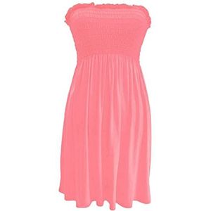 JM CLOTHING Strapless Buis Korte Jurk Zomerjurken Casual Mini Strand Cover Up Vakantie Zon Top Wiggly Mode, Koraal, XL/XXL