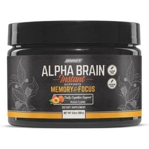 Onnit Alpha Brain Instant | Nootropic Drink Mix klinisch bestudeerd ter ondersteuning van geheugen, focus en verwerkingssnelheid | Natuurlijke perzik