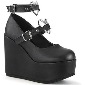 Fashion Y2K Punk Nieuwe Leuke Lolita Stijl Gothic Cosplay Zwart Roze Gezellige Wedge Mary Jane Hoge Hakken Pumps Platform Schoenen Vrouw Schoenen, zwart, 36 EU