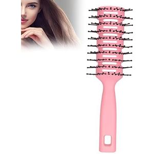 Antistatische Haarborstel, Ontluchtingsmassageborstel, Styling- en Föhnborstel, Antislip Geventileerde Haarborstels voor Kortere Föhntijden, Antistatische Ronde Borstel voor Föhnen en Stijlen(roze)