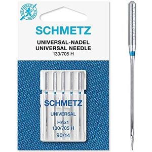 SCHMETZ Naaimachinenaalden: 5 universele naalden, naalddikte 90/14, 130/705 H, op elke gangbare naaimachine te gebruiken
