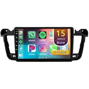 Android 15 Radio,voor Peugeot 508 508SW 2011-2018, 9 Inch Touchscreen Autoradio Met Wireless CarPlay Android Auto Bluetooth WIFI GPS-navigatie Swc(A 4core (2G+32G))