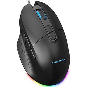 M63 gamingmuis met 8 programmeerbare knoppen, aangepaste RGB-verlichting, gaming-grade sensor, 4 snelheden DPI (2400-6400), optische computerbekabelde mechanische gamingmuizen voor laptop desktop-pc-gamer