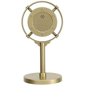 Microfoon Prop, Microfoon Prop Model met Standaard Nep Plastic Klassieke Microfoon Model Stage Fotografie Prop (Gouden kleur)