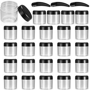 Set van 20 Lege Crème Potten, 40 ml Transparante Kleine Plastic Containers voor Cosmetische Potten, Lippenbalsem Containers, met 3 Mini Spatels