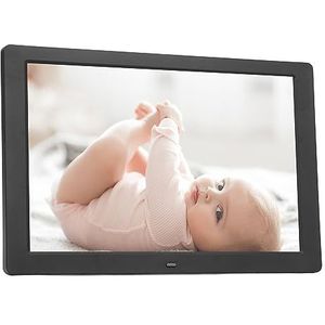 Elektronische Fotolijst, HD-scherm 12,1 Inch Digitale Fotolijst Krachtige Luidspreker met Afstandsbediening voor Woonkamer voor Restaurant (EU-stekker)