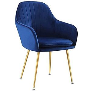 GEIRONV 1 stks fluwelen keukenstoel, verstelbare rotatie antislip voet woonkamer fauteuil voor balkon appartement make-up stoel Eetstoelen (Color : Blue)