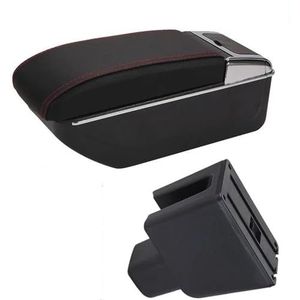 auto-interieurdecoratiedoos Auto-armsteunbox Centraal Inhoud Opbergdoos Arm Auto-onderdelen USB-oplader Voor BR-V (Color : D1 Black red No USB)