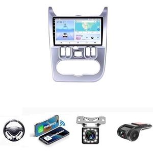 Android 13 Auto Stereo MP5 Player 9'' Screen Autoradio Voor Renault Logan 2009-2015 Car-play Android Auto GPS-navigatie Bluetooth RDS FM AM DAB+ Radio Stuurbediening Voice Control(NF-3 8Core 2+32G)