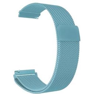18mm 20mm 22mm metalen band geschikt for Garmin Vivoactive 3 4 4s band horloge geschikt for Venu 2 2s 3s SQ Forerunner 645 armband Milanese lus (Color : Sky Blue, Size : 20mm)