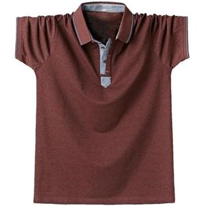 Mannen Zomer Polo's Shirt Heren Klassieke Effen Polo's Shirts Mannen Kleding Casual Mode Oversized Shirt Tops, Bruin, XXL