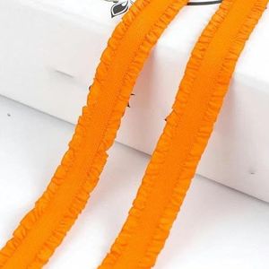 22/45 yards 13,0 mm dubbele ruche elastische band kant rubberen lint haarband ondergoed beha riem DIY kleding naaien accessoires-14 oranje-13.0 mm-45 yards