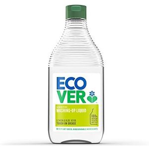 Ecover Afwasvloeistof, afwaszeep, taai voor vet en vuil, verse citroen & aloë geur, 1 x 450ml,