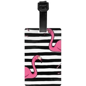 Bagagelabel voor koffer koffer tags identificatoren voor vrouwen mannen reizen snel spot bagage koffer roze flamingo
