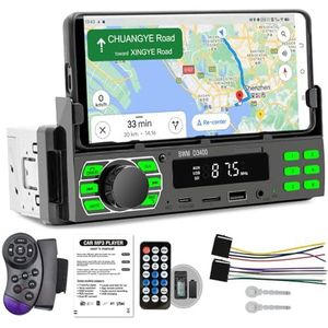 PolarLander - Autoradio - 1 Din - Bluetooth - MP3 FM/USB - Met Afstandsbediening