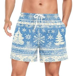 Wzzzsun Kerstboom Plaid Tartan Heren Zwembroek Board Shorts Sneldrogende Trunk met Zakken, Leuke mode, M