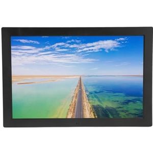 17 Inch Elektronische Fotolijst, Digitale Fotolijst 1440x900 IPS HD Beeldbeeldscherm Multifunctionele Achtergrondmuziekweergave voor Kantoorwinkel (EU-stekker)