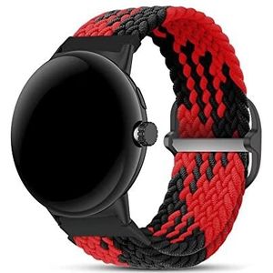 iPartsonline Horloge Stretch Band Compatibel met Google Pixel Watch Smartwatch Nylon Geweven Band Gevlochten Solo Loop Sport Vervanging Polsband Armband