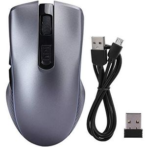 Bluetooth oplaadbare draadloze muis, dual-mode computerdemping Game Office Universele muis met mini-ontvanger, plug-and-play.(gray)