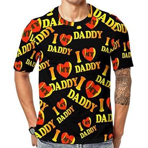 I Love My Daddy heren Crew T-shirts korte mouw T-shirt casual atletische zomer tops