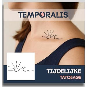 Golf tattoo – Temporalis® | Tijdelijke tatoeages voor vrouwen & mannen – Nep tattoo vegan & waterbestendig – EU-cosmetica – Blijft 1-2 weken [ Tatoeage Golf & Zonsopgang ]