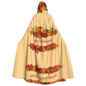 WURTON Halloween Kerstfeest Haapy Thanksgiving Print Volwassen Hooded Mantel Prachtige Unisex Cosplay Mantel