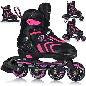 RAVEN - Rolschaatsen Optioneel 2in1 met schaatsen - voor Kinderen en Volwassenen - Pulse PRO Gold zonder Glijders, 43-46 (28-30,5 cm