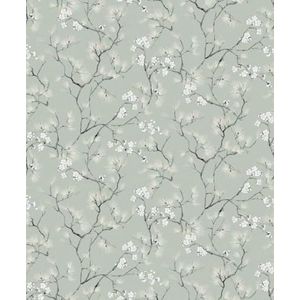 behang bloemen groen 53 cm x 10.05 m - van Sanders & Sanders