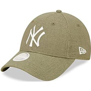 New Era New York Yankees MLB Linen Olive White 9Forty Adjustable Women Cap - One-Size