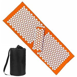 Rugmassager Met Warmte 125x43cm Acupunctuur Lange Massage Kussen Hals Back Feet Massager Verlichten Stress Pain Yoga Acupressure Mat en kussenset Shiatsu Massagekussen (Size : Orange)