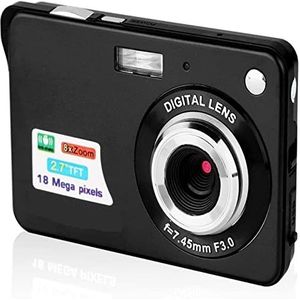 Digitale cameravideocamera, 18MP Compacte Digitale Camera Vintage Fotografische Foto Recorder 2.7 Scherm Mini Selfile Camera 720P HD Retro Camcorder heldere en stabiele beeldkwaliteit(Nero)