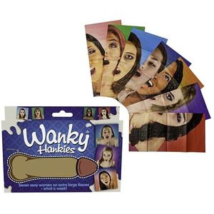 Wanky Hankies Rode Novelty Tissues, doos met 7 zakdoeken