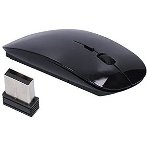 Draadloze Muis voor Laptop, 2.4G Draadloze Draagbare Slanke Muis Geruisloze Computermuis met USB-ontvanger 3 Verstelbare DPI Optische Draadloze Muis(zwart)