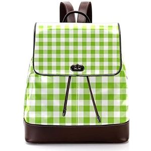 Geruite groene gepersonaliseerde schooltassen boekentassen voor tiener, Meerkleurig, 27x12.3x32cm, Rugzak Rugzakken