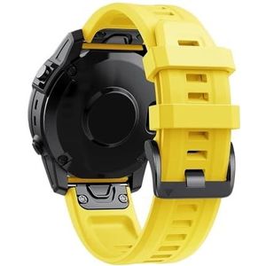 QuickFit 20 mm horlogebanden geschikt for Garmin Fenix ​​7S Pro Solar / 6S 5S Plus siliconen band geschikt for Garmin Epix Pro / S70 42 mm/Descent Mk2S (Color : Yellow, Size : For Fenix 6S)
